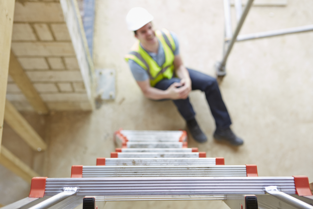 worker fell off ladder resulting in work injury cause-law offices of ed singer